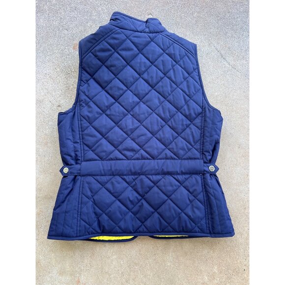 Lauren Ralph Lauren Navy Blue Reversible Quilted Vest Womens Size L With Yellow - Picture 6 of 7
